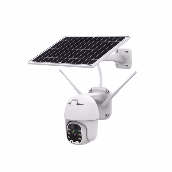 Cámara solar 4G PTZ a todo color de 2,8 mm de vista amplia IR/LED cálido con luz doble de 2,0 MP
